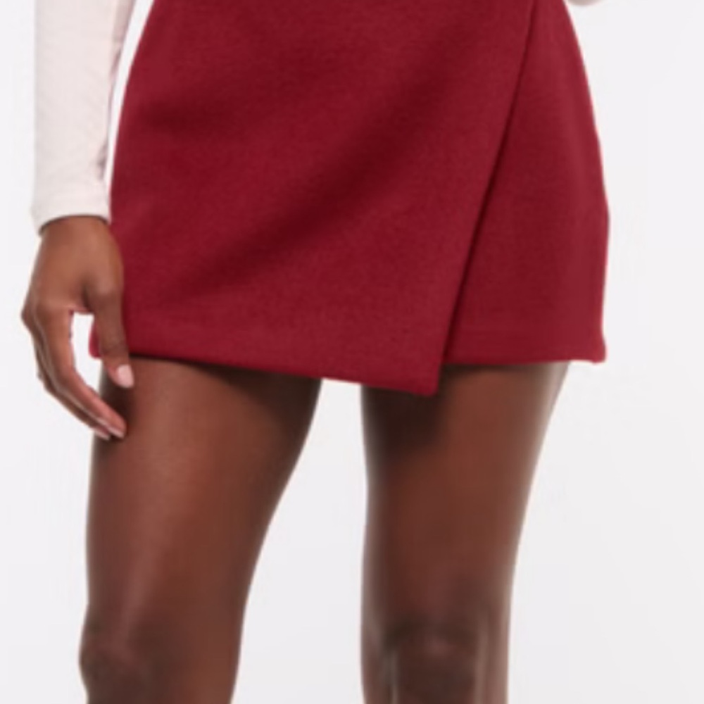 Elegant Red Wrap Skirt